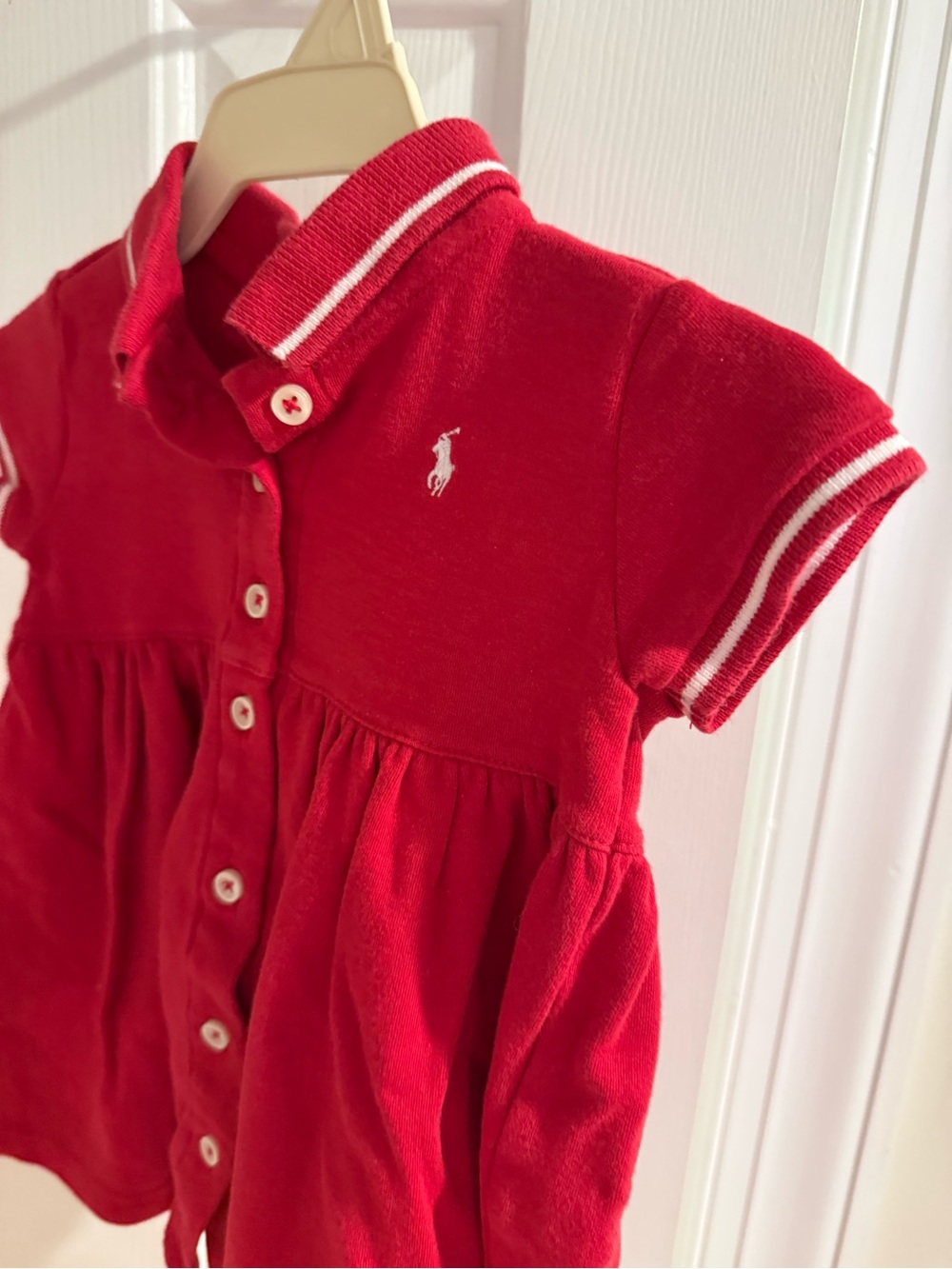 Ralph Lauren Red Polo Button-Front Girls' Dress - Picture 2 of 4